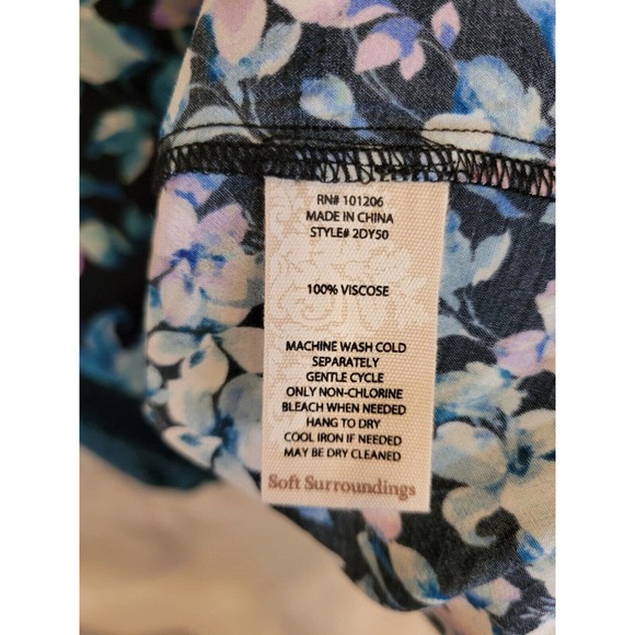 Soft Surroundings Night Bloom Dress Mixed Floral Print Size Large - Picture 5 of 5